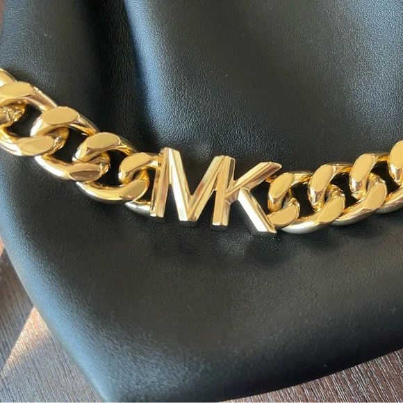 Michael Kors Logo Metal Ruched Clutch - Picture 9 of 15